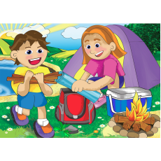 A4 Camping 12 Piece Wooden Puzzle  A4 Camping 12 Piece Wooden Puzzle